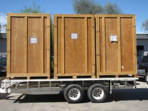 three crates on trailer